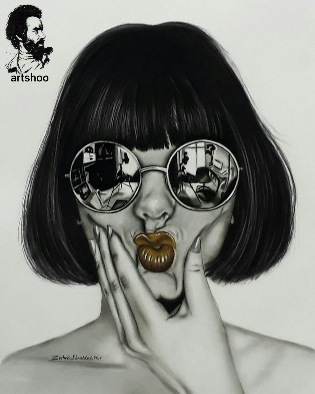 نقاشی سیاه قلم اورژینال هایپررئال